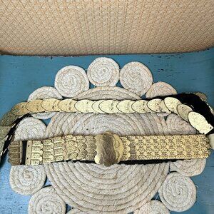 Gold Statement Belt Bundle (2 Pieces) – Vintage-Inspired Coin & Medallion Styles